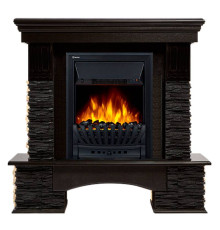Портал Firelight Pietra Nuovo Classic камень сланец чёрный, шпон венге