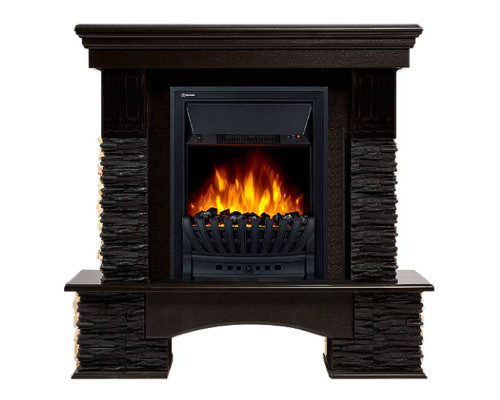 Портал Firelight Pietra Nuovo Classic камень сланец чёрный, шпон венге Портал Firelight Pietra Nuovo Classic камень сланец чёрный, шпон венге