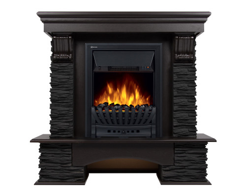 Портал Firelight Pietra Nuovo Classic камень сланец чёрный, шпон венге