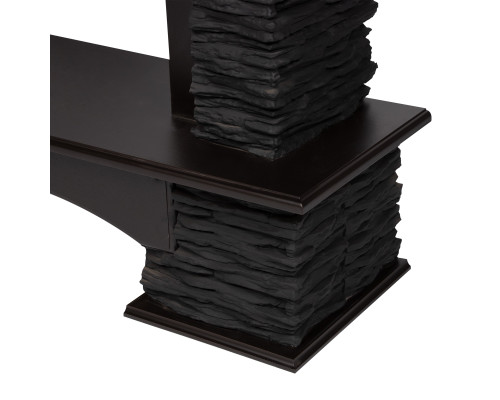 Портал Firelight Pietra Nuovo Classic камень сланец чёрный, шпон венге