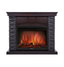 Портал Firelight Porto 25U (угловой) камень черный, шпон венге