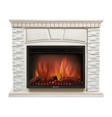 Портал Firelight Porto 30U (угловой) камень белый, шпон белёный дуб