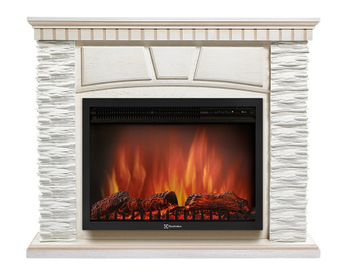 Портал Firelight Porto 30U (угловой) камень белый, шпон белёный дуб Портал Firelight Porto 30U (угловой) камень белый, шпон белёный дуб