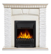 Портал Firelight Porto Classic камень белый, шпон беленый дуб