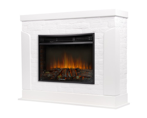 Портал Firelight Prestigio 25 камень белый, шпон белый дуб Портал Firelight Prestigio 25 камень белый, шпон белый дуб