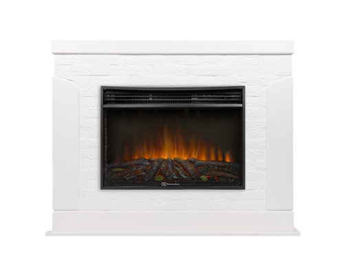 Портал Firelight Prestigio 25 камень белый, шпон белый дуб Портал Firelight Prestigio 25 камень белый, шпон белый дуб