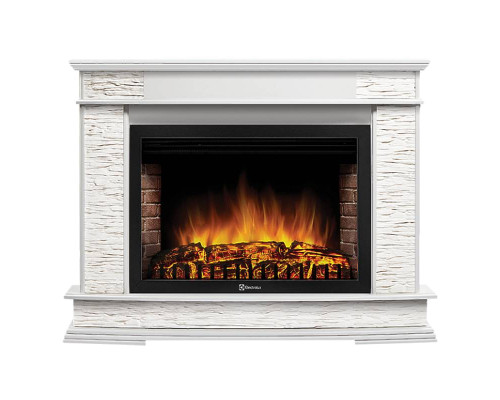 Портал Firelight Scala 30 камень сланец скалистый белый, шпон белый дуб