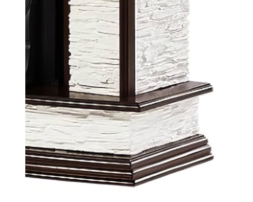 Портал Firelight Scala Classic камень сланец скалистый белый, шпон тёмный дуб