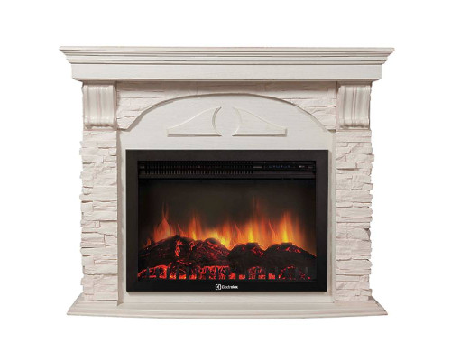 Портал Firelight Torre 25S камень белый, шпон белёный дуб Портал Firelight Torre 25S камень белый, шпон белёный дуб