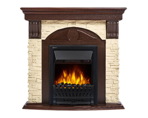 Портал Firelight Torre Classic камень слоновая кость, шпон темный дуб Портал Firelight Torre Classic камень слоновая кость, шпон темный дуб
