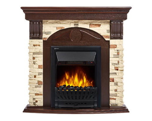 Портал Firelight Torre Classic камень сланец натуральный, шпон темный дуб Портал Firelight Torre Classic камень сланец натуральный, шпон темный дуб