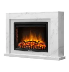 Каминокомплект:ОчагElectrolux EFP/P-2520LS с порталом Simple 25 белый мрамор