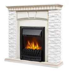 Каминокомплект:Очаг Electrolux EFP/P-1020LS с порталом Porto Classic камень белый, шпон беленый дуб