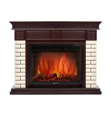 Портал Firelight Bricks 25U (угловой) камень бежевый, шпон темный дуб