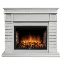Портал Firelight Bricks 25U (угловой) камень белый, белая эмаль
