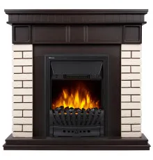 Портал Firelight Bricks Classic камень бежевый, шпон темный дуб