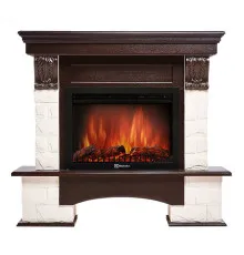 Портал Firelight Forte 25S камень белый, шпон темный дуб