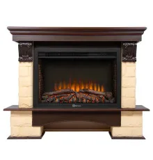Портал Firelight Forte 30S камень бежевый, шпон темный дуб