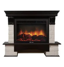 Портал Firelight Forte 30S камень белый, шпон темный дуб