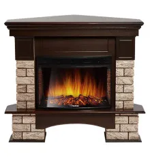 Портал Firelight Forte Wood 25U (угловой) камень коричневый, шпон темный дуб