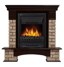 Портал Firelight Forte Wood Classic камень коричневый, шпон темный дуб