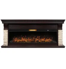 Портал Firelight Michigan 60, камень молочный, шпон темный дуб
