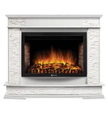 Портал Firelight Scala 25 камень сланец скалистый белый, шпон белый дуб
