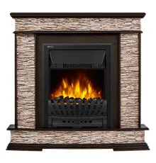 Портал Firelight Scala Classic камень сланец скалистый бурый, шпон тёмный дуб
